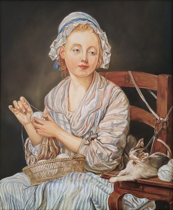Dziewczyna zwijająca wełnę – Jean-Baptiste Greuze